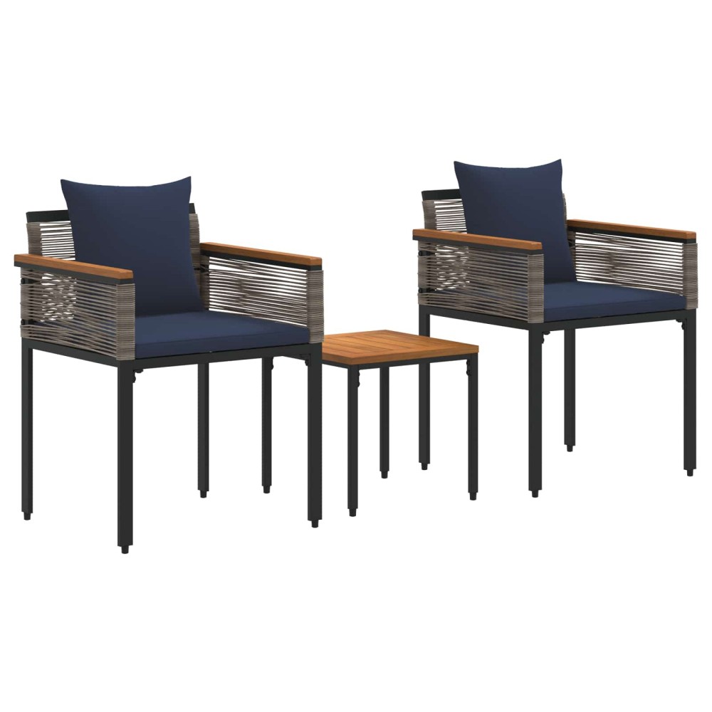 vidaXL Σετ Εξωτερικών Επίπλων Γκρι και Navy Blue συνθετικό ρατάν