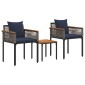 vidaXL Σετ Εξωτερικών Επίπλων Γκρι και Navy Blue συνθετικό ρατάν