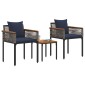 vidaXL Σετ Εξωτερικών Επίπλων Γκρι και Navy Blue συνθετικό ρατάν