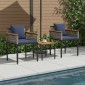 vidaXL Σετ Εξωτερικών Επίπλων Γκρι και Navy Blue συνθετικό ρατάν