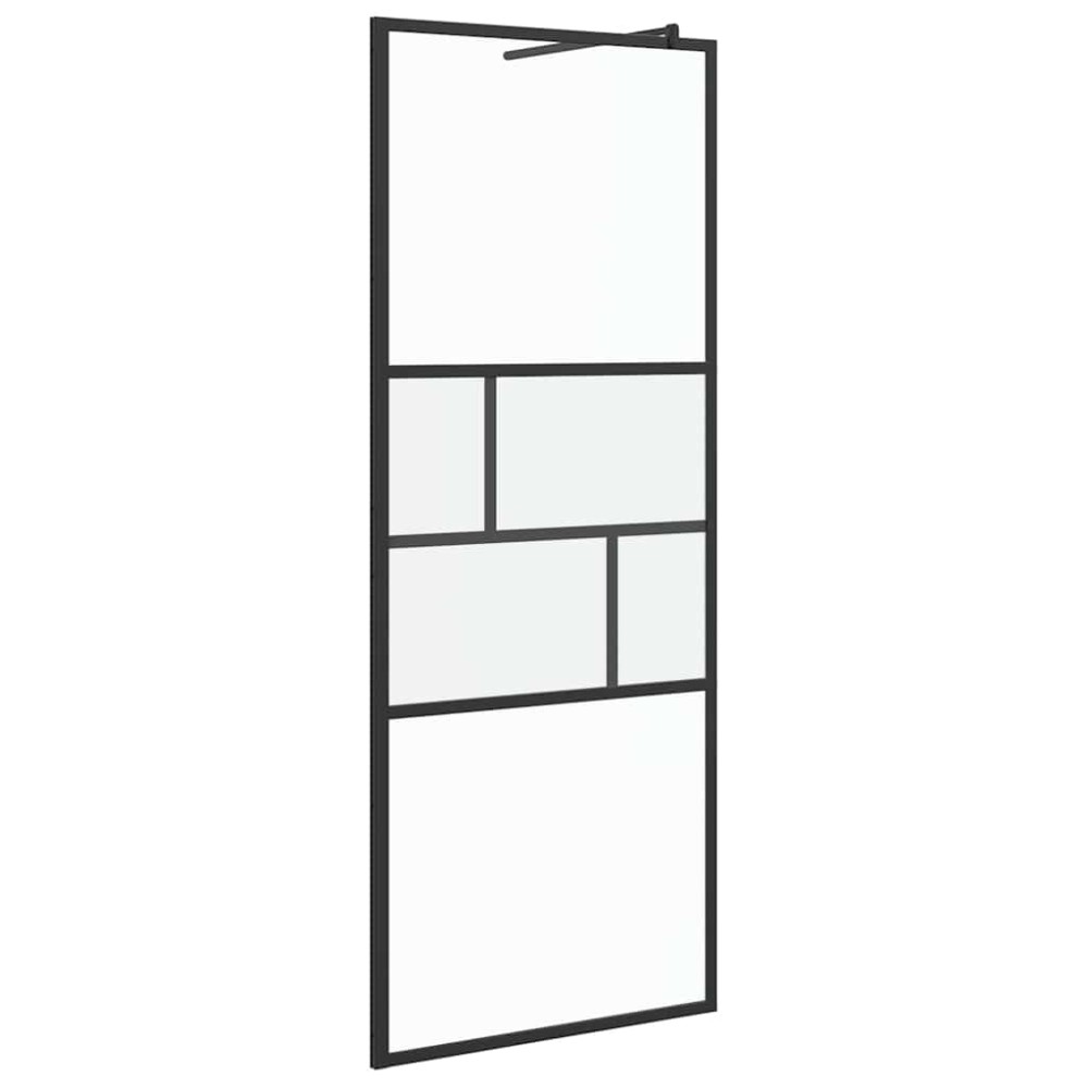 vidaXL Τοίχος Ντους Walk-in Μαύρο 80 x 195 x 0.5 εκ.