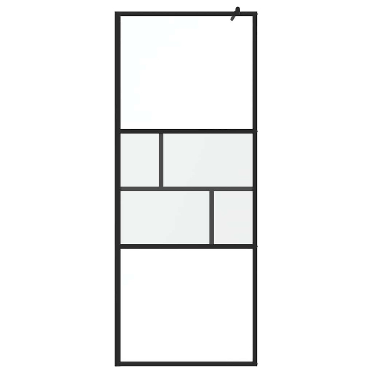 vidaXL Τοίχος Ντους Walk-in Μαύρο 80 x 195 x 0.5 εκ.