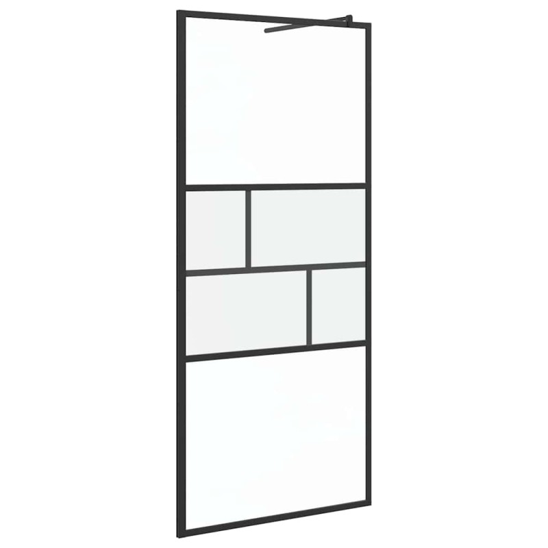 vidaXL Τοίχος Ντους Walk-in Μαύρο 90 x 195 x 0,5 εκ.