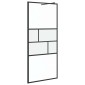 vidaXL Τοίχος Ντους Walk-in Μαύρο 90 x 195 x 0,5 εκ.