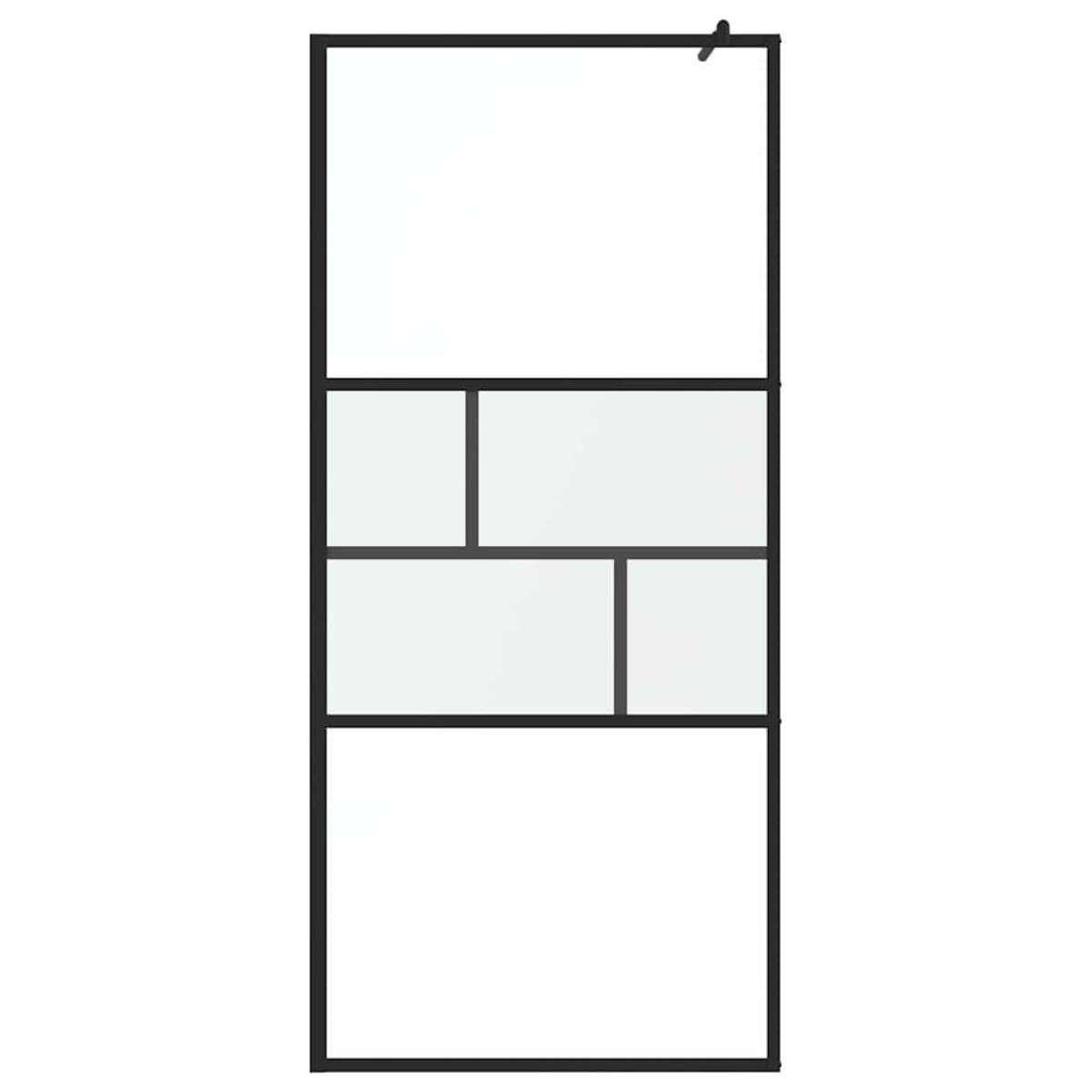vidaXL Τοίχος Ντους Walk-in Μαύρο 90 x 195 x 0,5 εκ.
