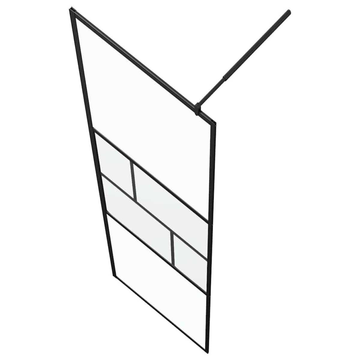 vidaXL Τοίχος Ντους Walk-in Μαύρο 90 x 195 x 0,5 εκ.