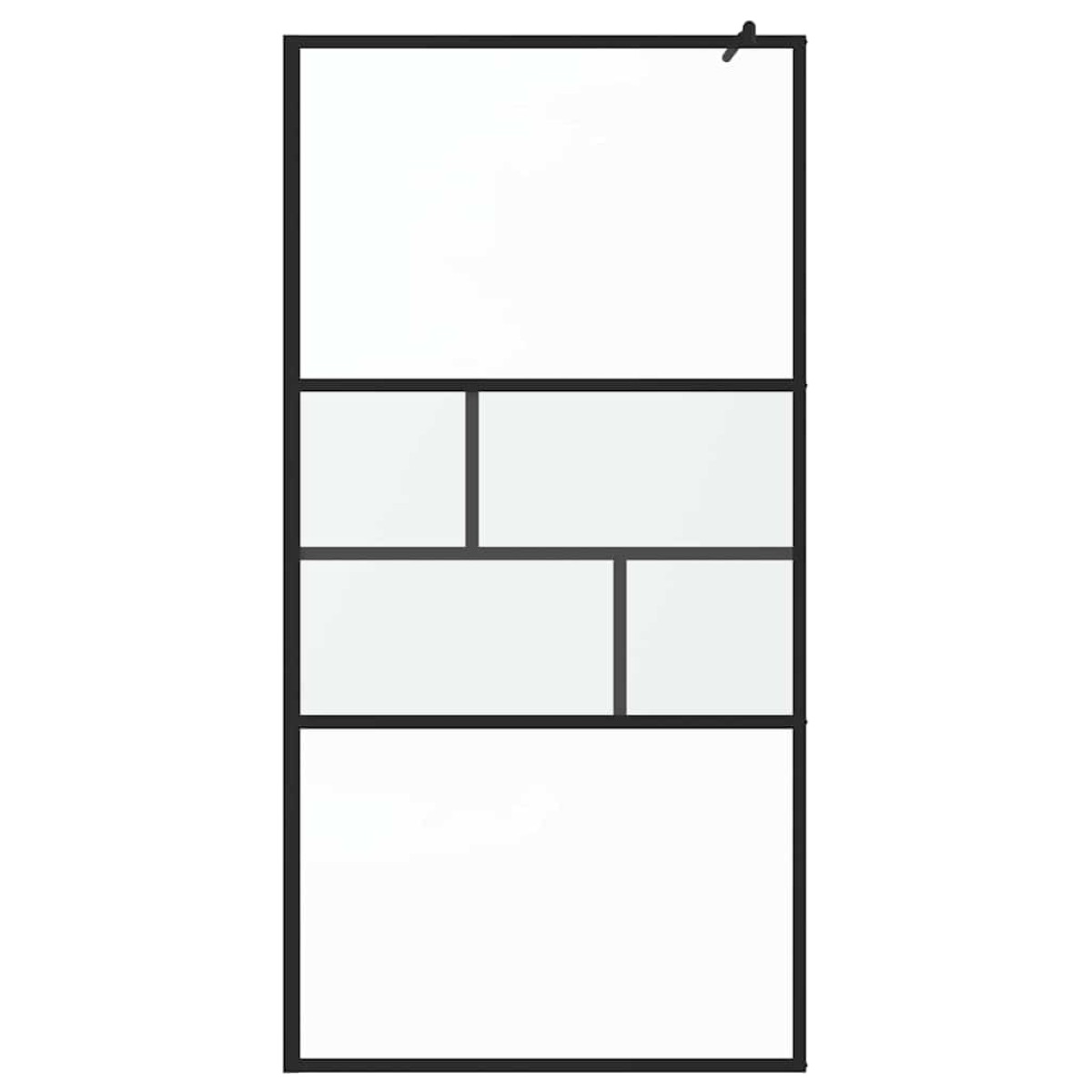 vidaXL Τοίχος Ντους Walk-in Μαύρο 100 x 195 x 0,5 εκ.
