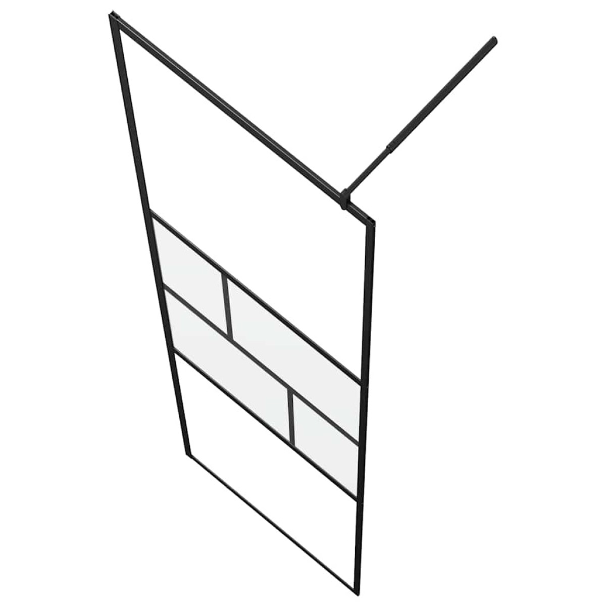 vidaXL Τοίχος Ντους Walk-in Μαύρο 100 x 195 x 0,5 εκ.