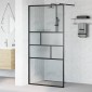 vidaXL Τοίχος Ντους Walk-in Μαύρο 100 x 195 x 0,5 εκ.