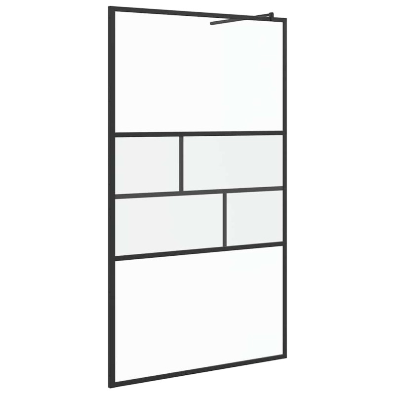 vidaXL Τοίχος Ντους Walk-in Μαύρο 115 x 195 x 0,5 εκ.