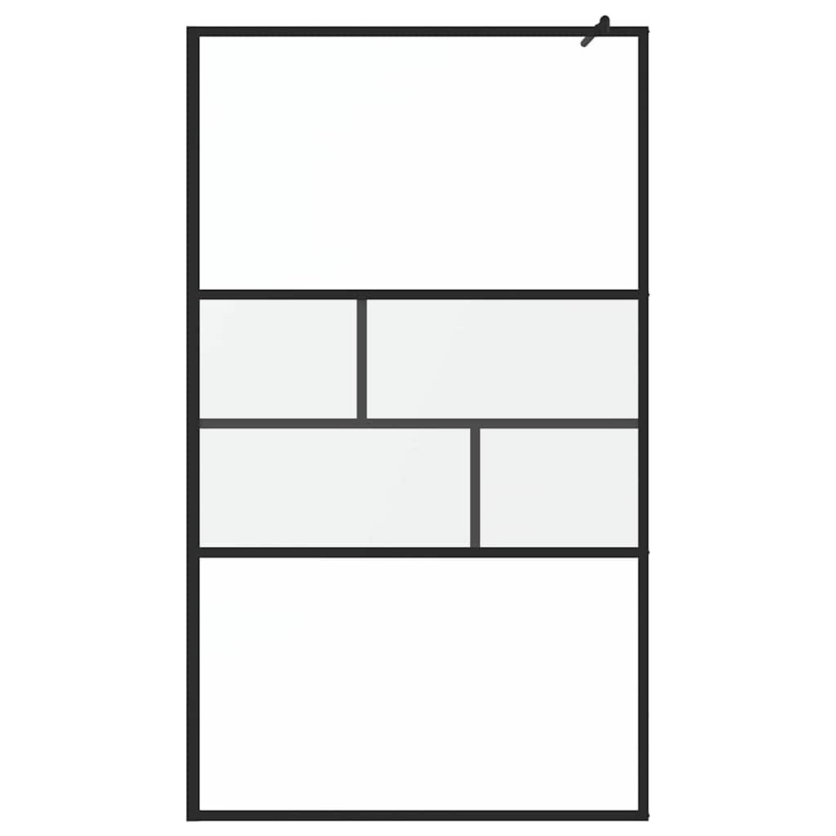 vidaXL Τοίχος Ντους Walk-in Μαύρο 115 x 195 x 0,5 εκ.