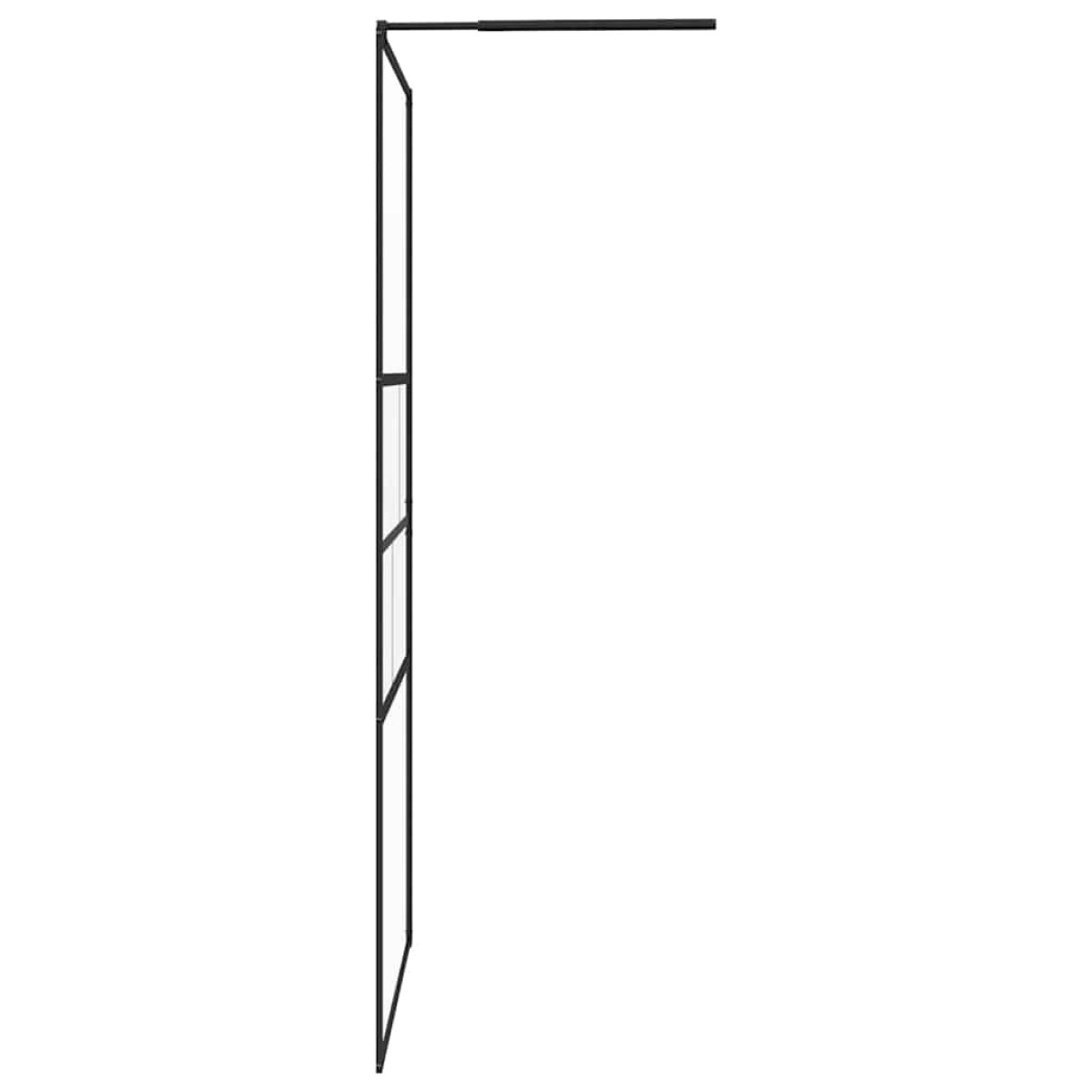 vidaXL Τοίχος Ντους Walk-in Μαύρο 115 x 195 x 0,5 εκ.