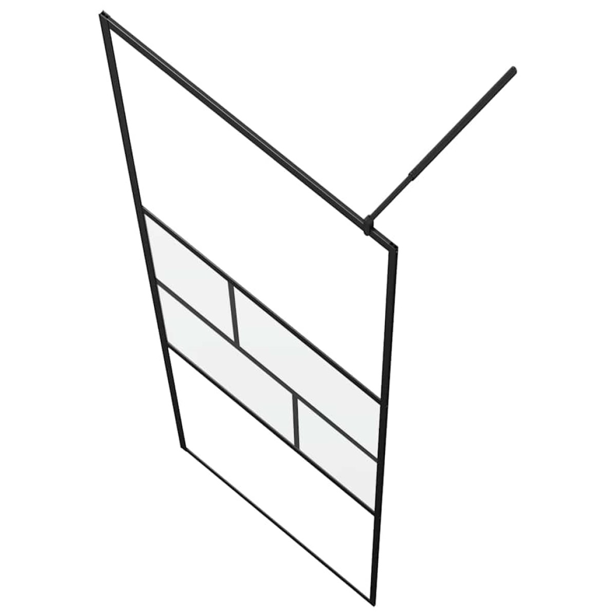 vidaXL Τοίχος Ντους Walk-in Μαύρο 115 x 195 x 0,5 εκ.
