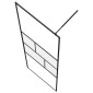 vidaXL Τοίχος Ντους Walk-in Μαύρο 115 x 195 x 0,5 εκ.