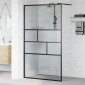 vidaXL Τοίχος Ντους Walk-in Μαύρο 115 x 195 x 0,5 εκ.