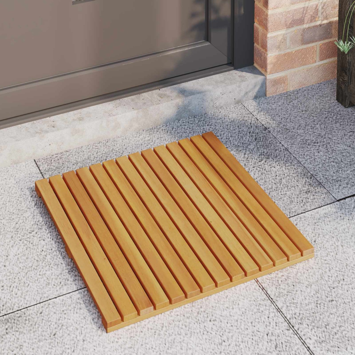 vidaXL Πατάκι μπάνιου Μονόχρωμο Καφέ 50 x 50 cm Στερεό Ξύλο Ακακίας