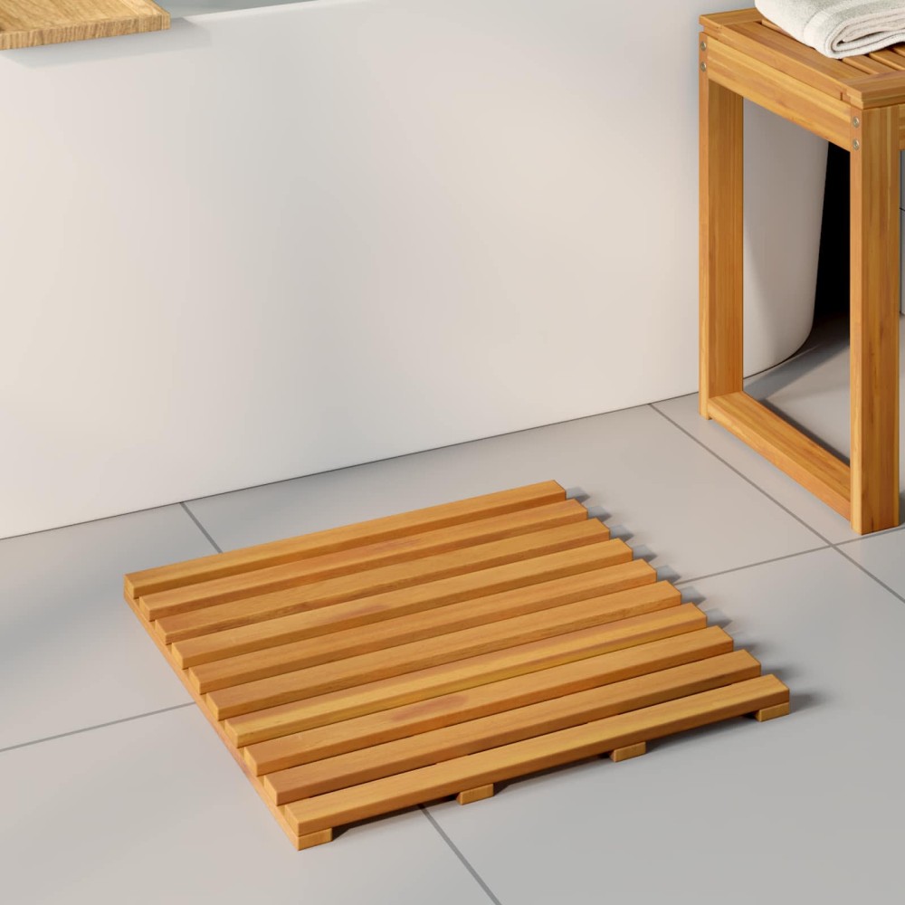 vidaXL Πατάκι μπάνιου Καφέ 50 x 48 x 2,5 εκ Στερεό Ξύλο Ακακίας