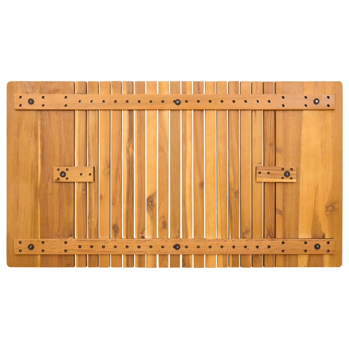 vidaXL Πατάκι μπάνιου Μονόχρωμο Καφέ 100 x 55 cm Στερεό Ξύλο Ακακίας