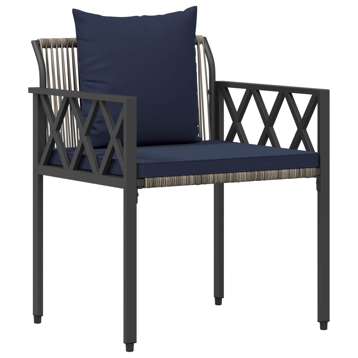 vidaXL Σετ Εξωτερικών Επίπλων 4 τμχ. Γκρι και Navy Blue