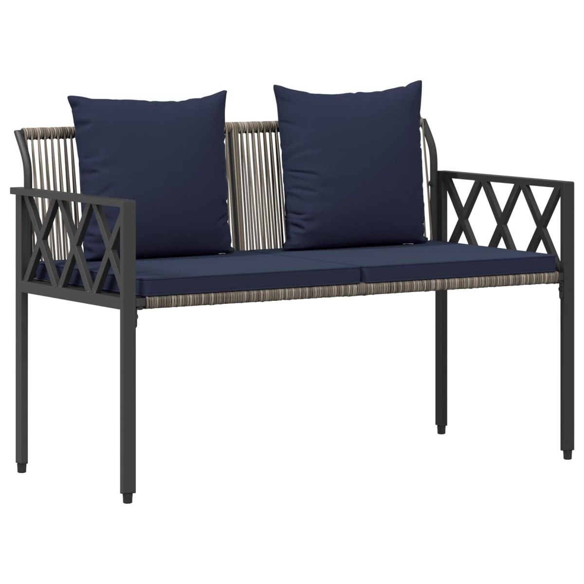 vidaXL Σετ Εξωτερικών Επίπλων 4 τμχ. Γκρι και Navy Blue