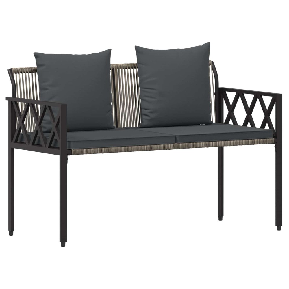 vidaXL Εξωτερικά παγκάκια 2 -Seater 116 x 56 x 75 εκ. συνθετικό ρατάν