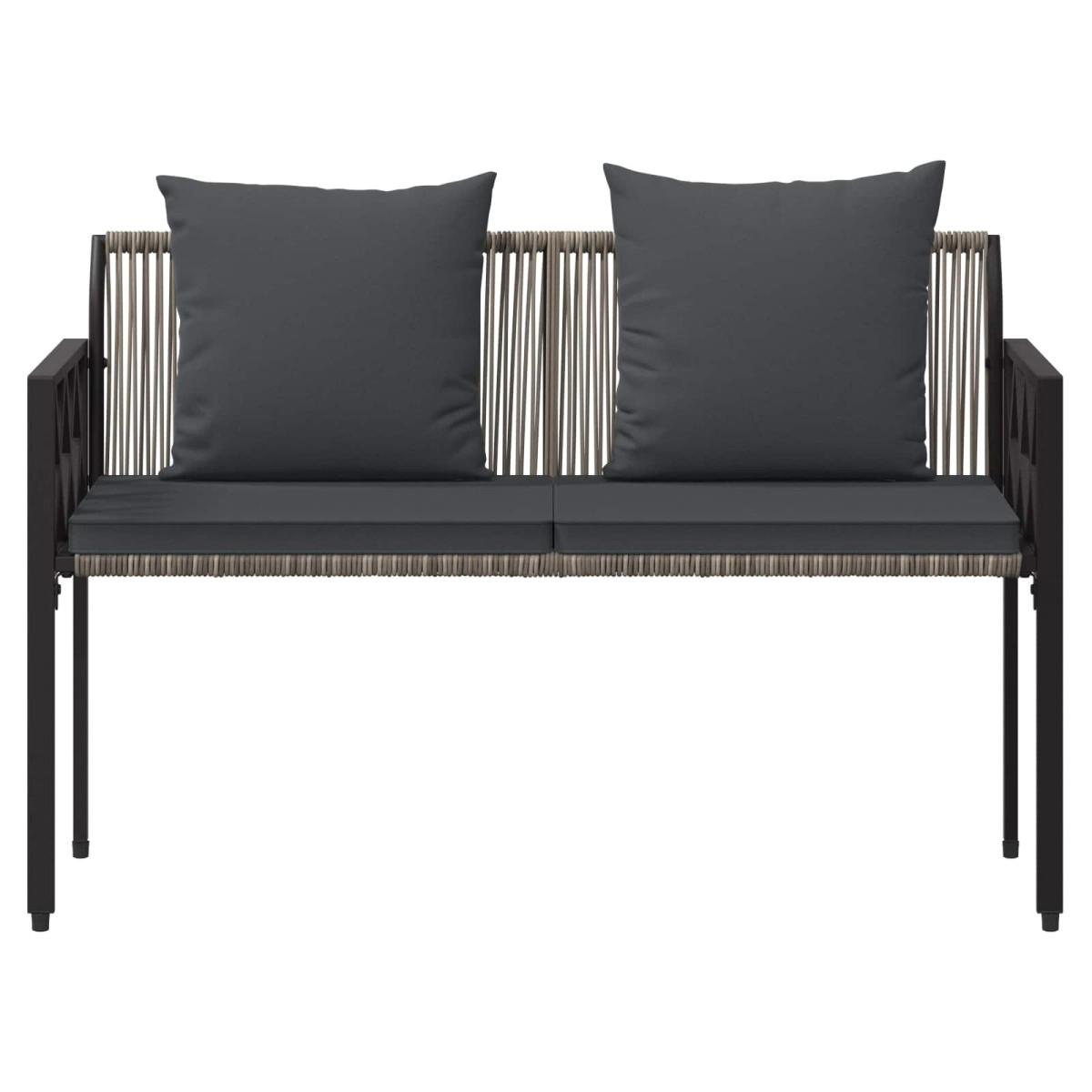 vidaXL Εξωτερικά παγκάκια 2 -Seater 116 x 56 x 75 εκ. συνθετικό ρατάν