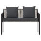 vidaXL Εξωτερικά παγκάκια 2 -Seater 116 x 56 x 75 εκ. συνθετικό ρατάν