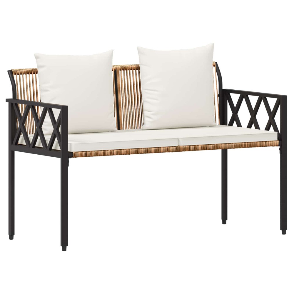 vidaXL Εξωτερικά παγκάκια 2 -Seater 116 x 56 x 75 εκ. συνθετικό ρατάν