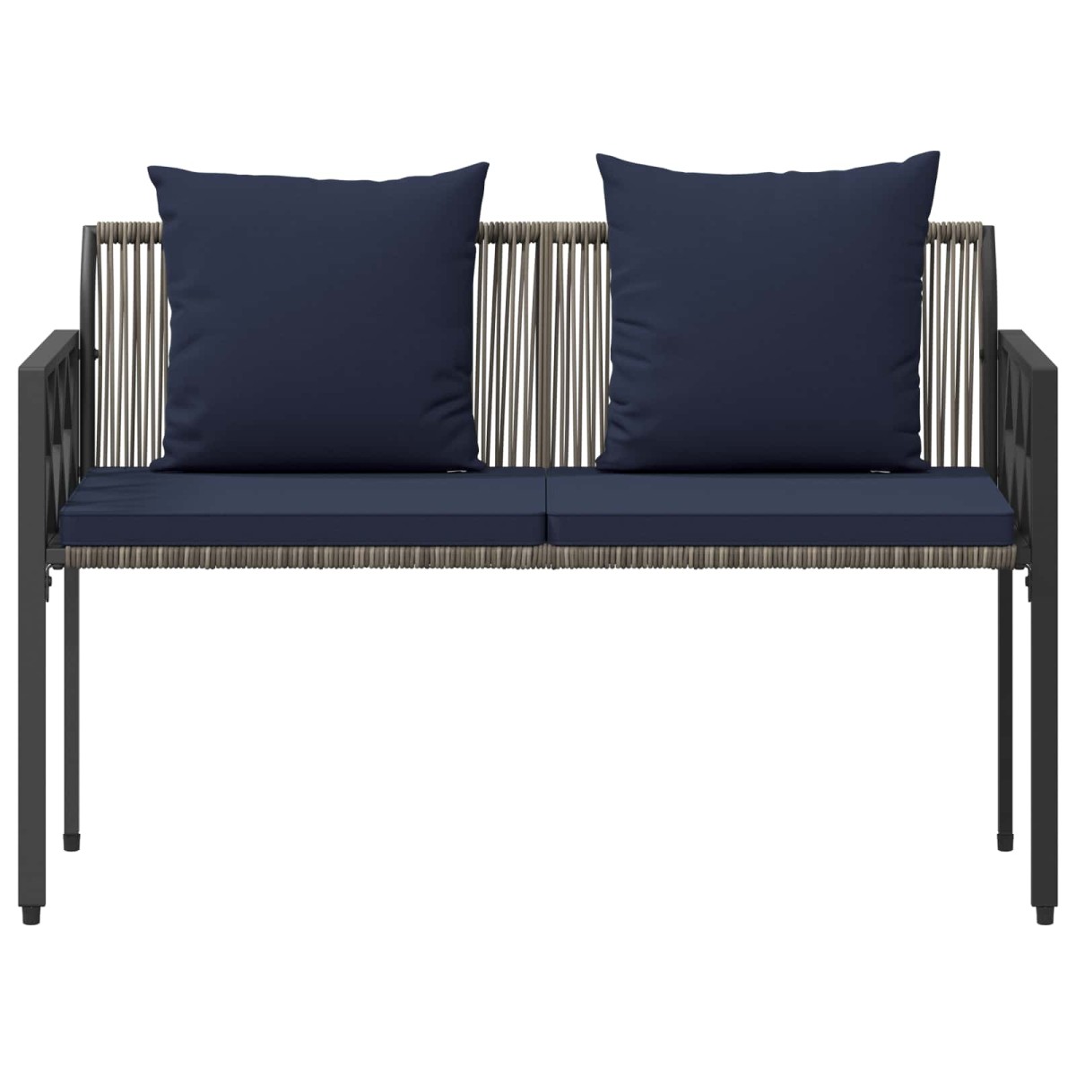 vidaXL Εξωτερικά παγκάκια 2 -Seater 116 x 56 x 75 εκ. συνθετικό ρατάν