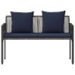 vidaXL Εξωτερικά παγκάκια 2 -Seater 116 x 56 x 75 εκ. συνθετικό ρατάν