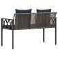 vidaXL Εξωτερικά παγκάκια 2 -Seater 116 x 56 x 75 εκ. συνθετικό ρατάν