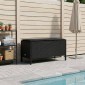 vidaXL Σκαμπό Κήπου με μαξιλάρι Μαύρο 80 x 38 x 45 cm Ράτα PE