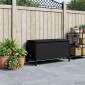 vidaXL Σκαμπό Κήπου με μαξιλάρι Μαύρο 80 x 38 x 45 cm Ράτα PE