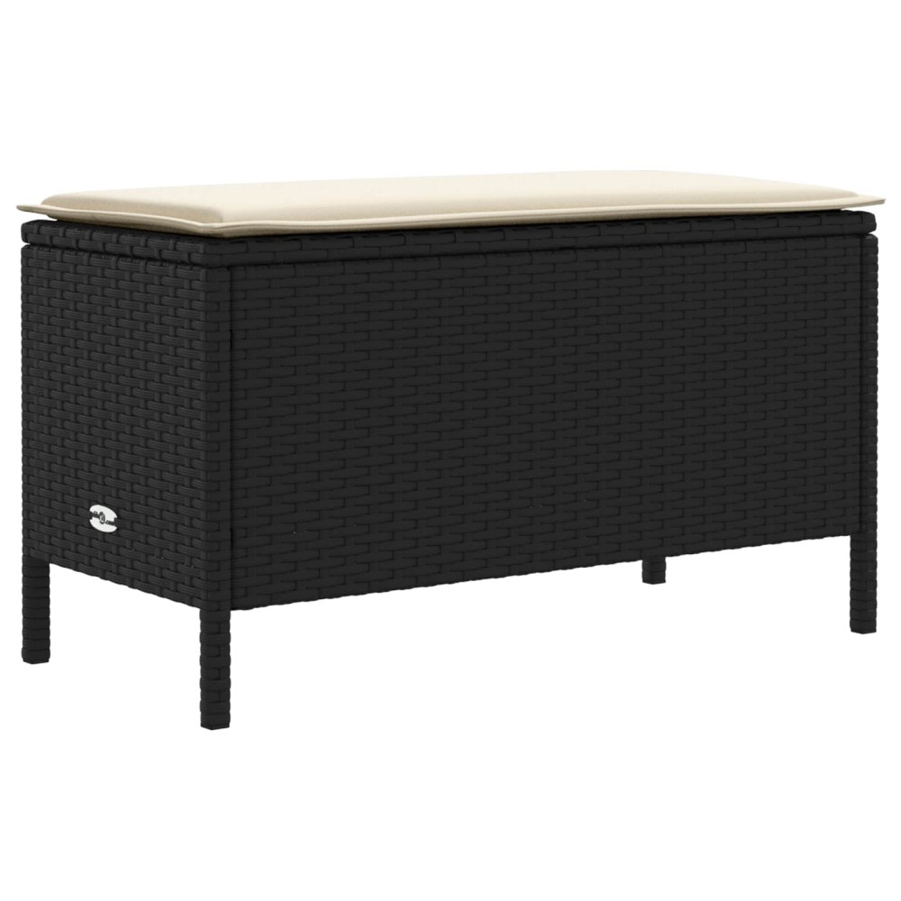 vidaXL Σκαμπό Κήπου Μαύρο και Κρέμα 80 x 38 x 45 cm Ράτα PE