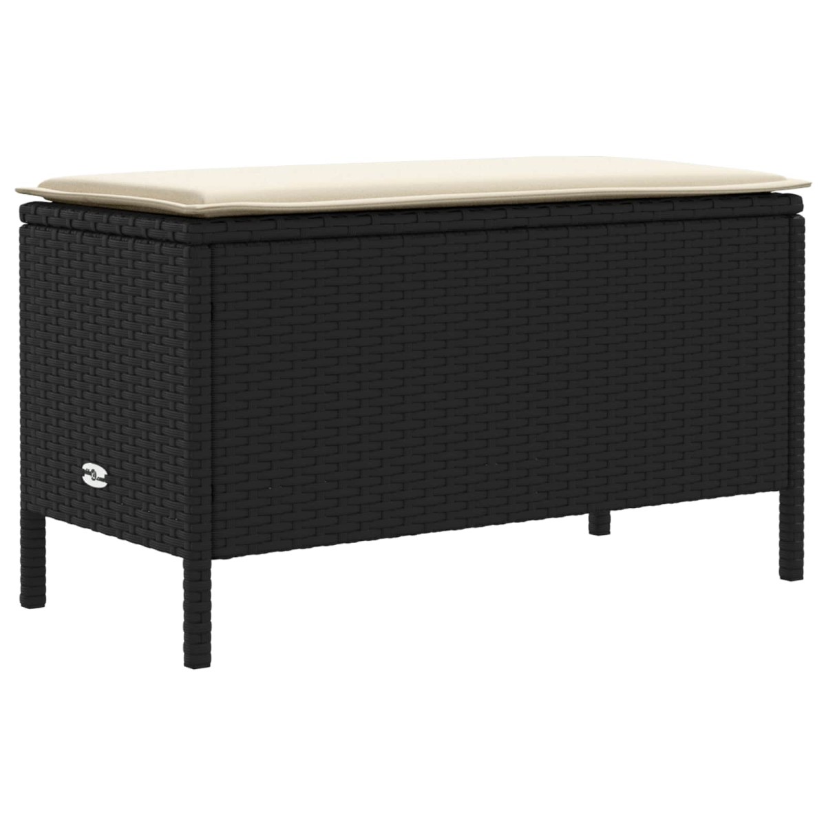 vidaXL Σκαμπό Κήπου Μαύρο και Κρέμα 80 x 38 x 45 cm Ράτα PE