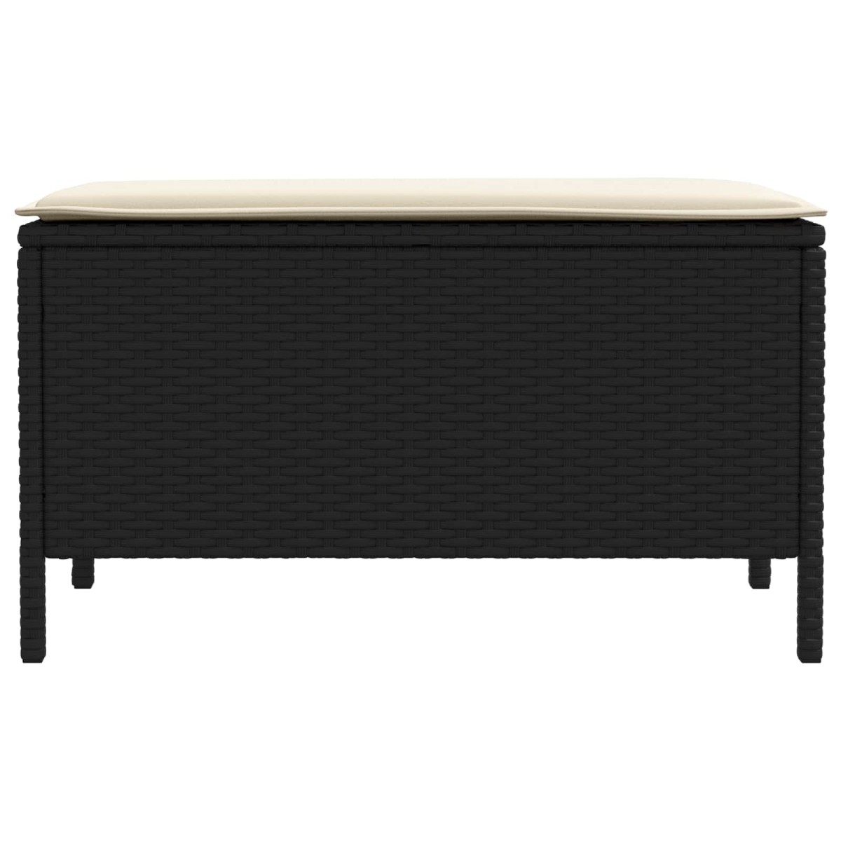 vidaXL Σκαμπό Κήπου Μαύρο και Κρέμα 80 x 38 x 45 cm Ράτα PE