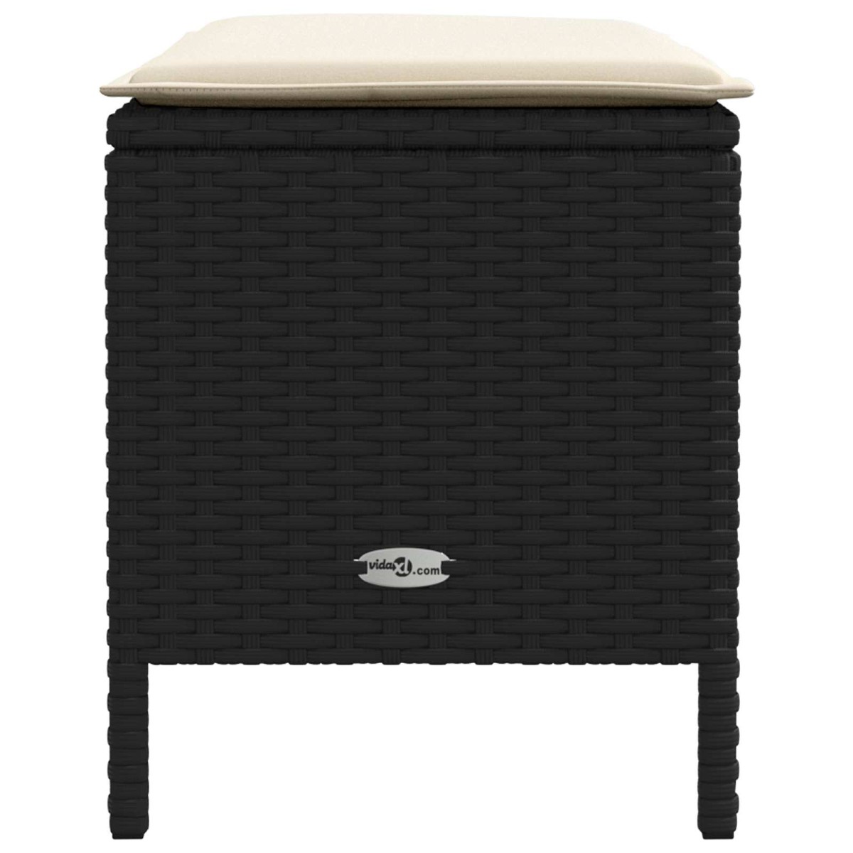 vidaXL Σκαμπό Κήπου Μαύρο και Κρέμα 80 x 38 x 45 cm Ράτα PE