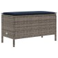 vidaXL Σκαμπό Κήπου Γκρι και Navy Blue 80 x 38 x 42 εκ Ράτα PE