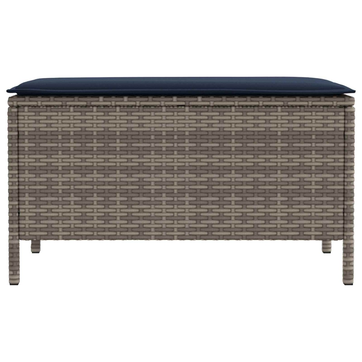 vidaXL Σκαμπό Κήπου Γκρι και Navy Blue 80 x 38 x 42 εκ Ράτα PE