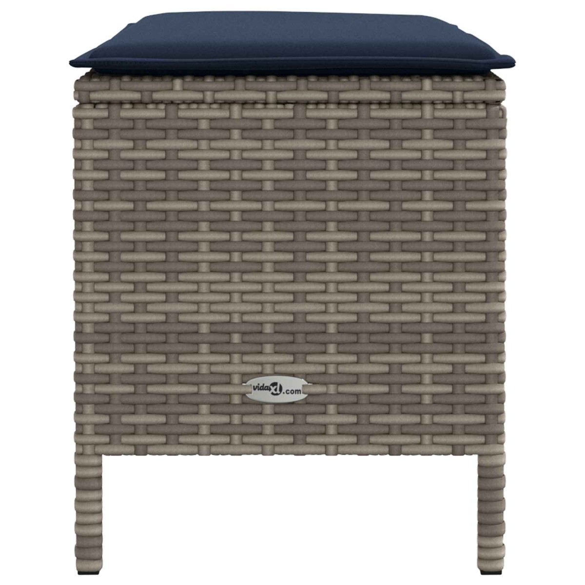 vidaXL Σκαμπό Κήπου Γκρι και Navy Blue 80 x 38 x 42 εκ Ράτα PE