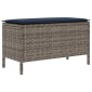 vidaXL Σκαμπό Κήπου Γκρι και Navy Blue 80 x 38 x 42 εκ Ράτα PE