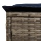 vidaXL Σκαμπό Κήπου Γκρι και Navy Blue 80 x 38 x 42 εκ Ράτα PE