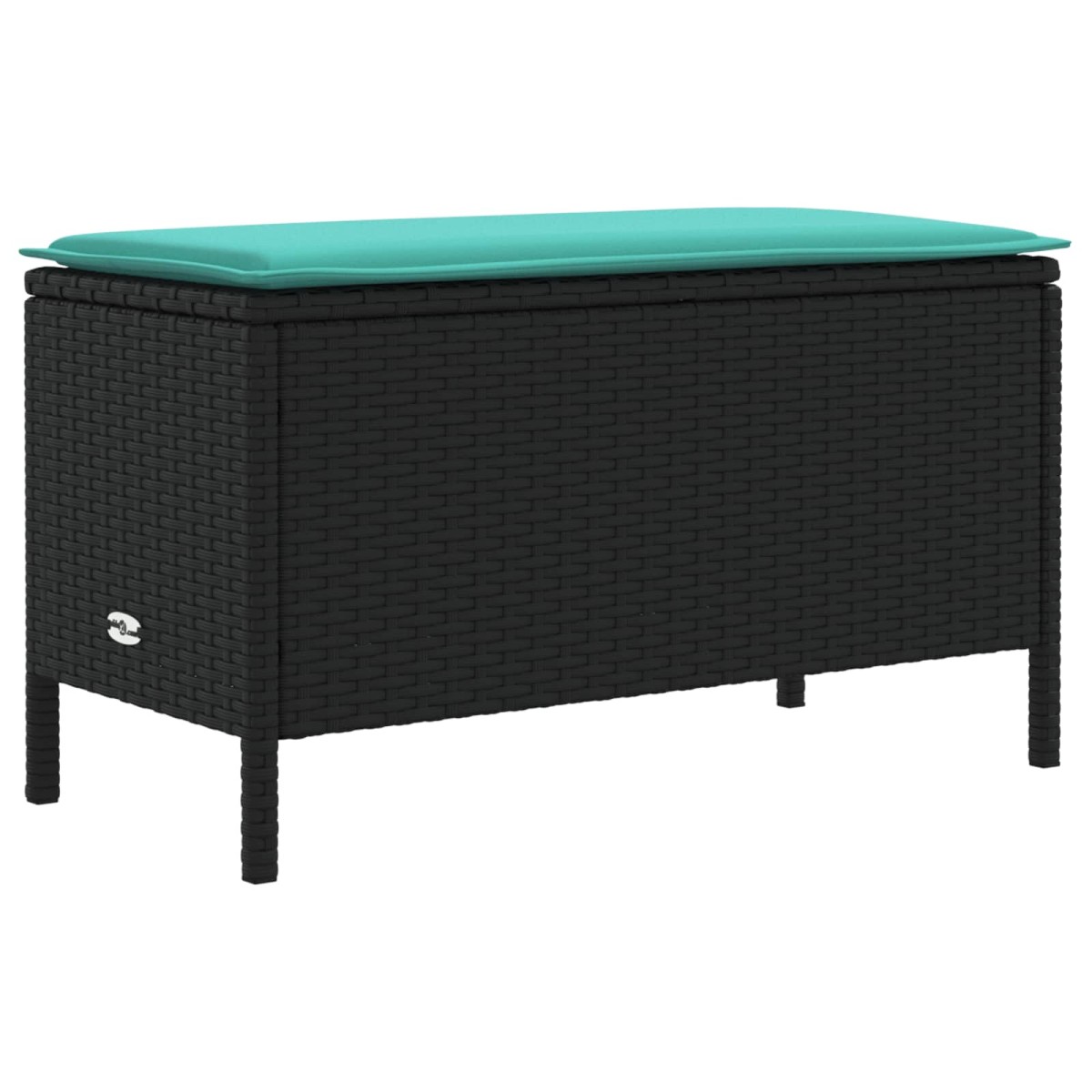 vidaXL Σκαμπό Κήπου Μαύρο και Τυρκουάζ 80 x 38 x 42 εκ Ράτα PE