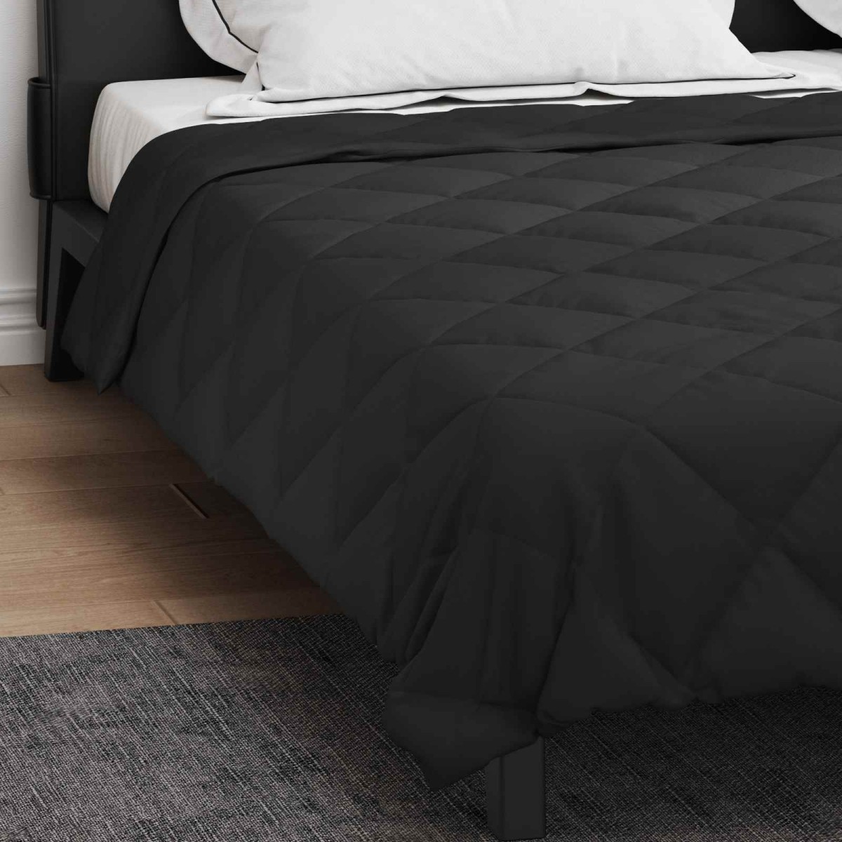 vidaXL Καλοκαιρινό Παπλωματοθήκη 200 x 200 cm Καλοκαίρι Μαύρο