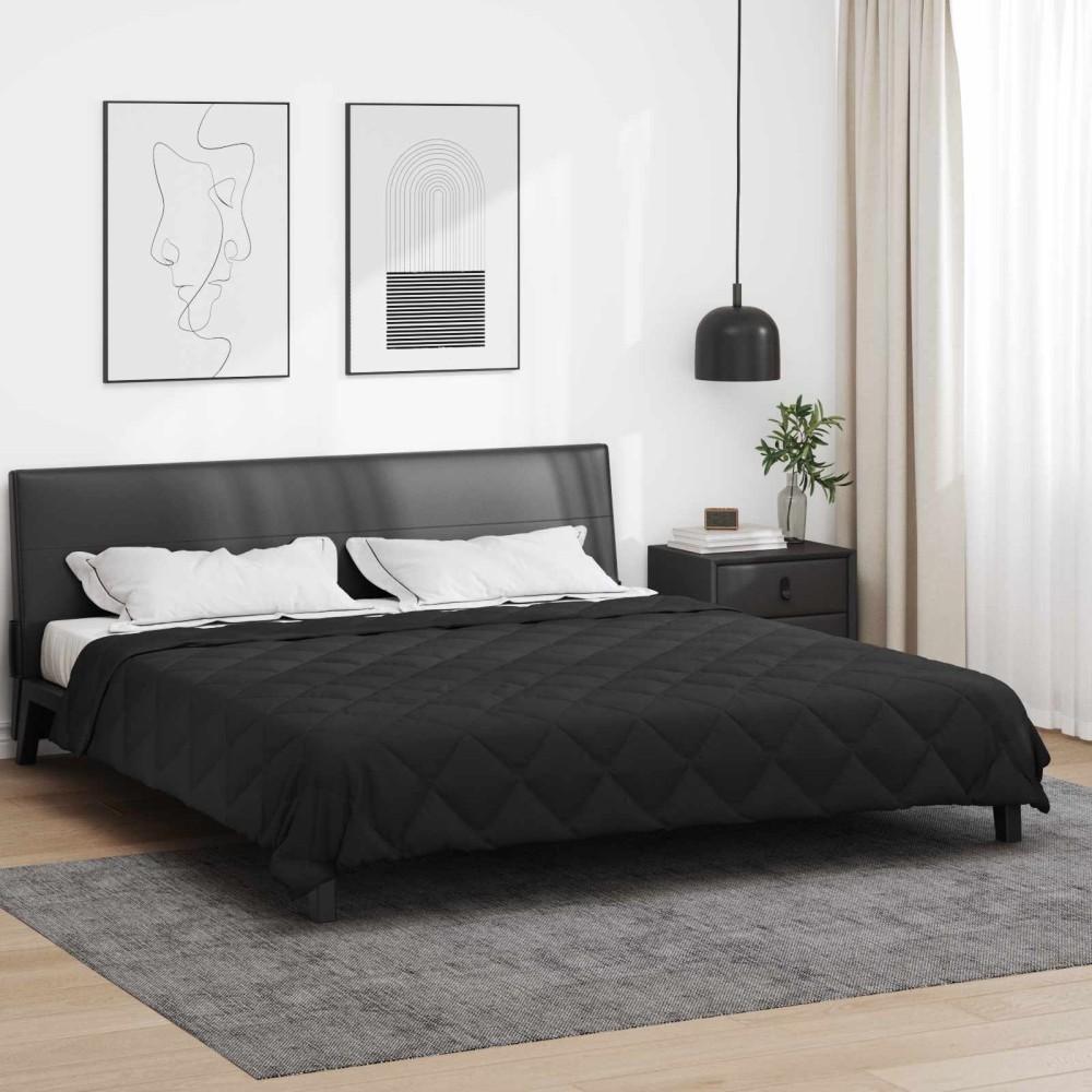 vidaXL Καλοκαιρινό Παπλωματοθήκη 220 x 240 cm Καλοκαίρι Μαύρο