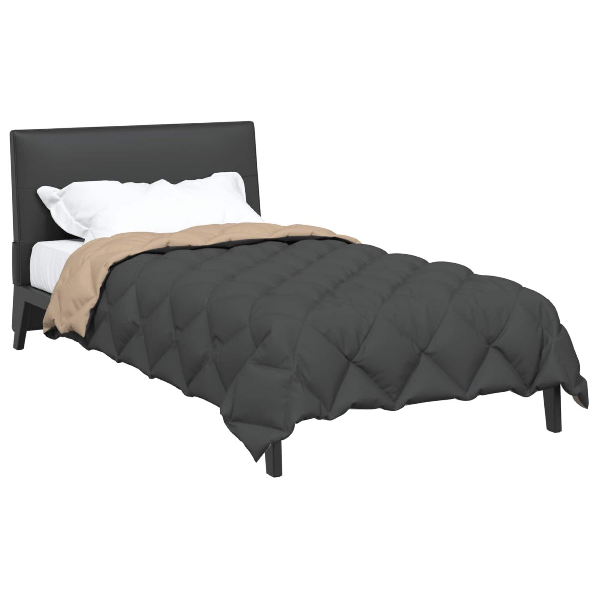 vidaXL Χειμερινό Παπλωματοθήκη 155 x 220 cm 450 gsm Ανθρακί και Taupe