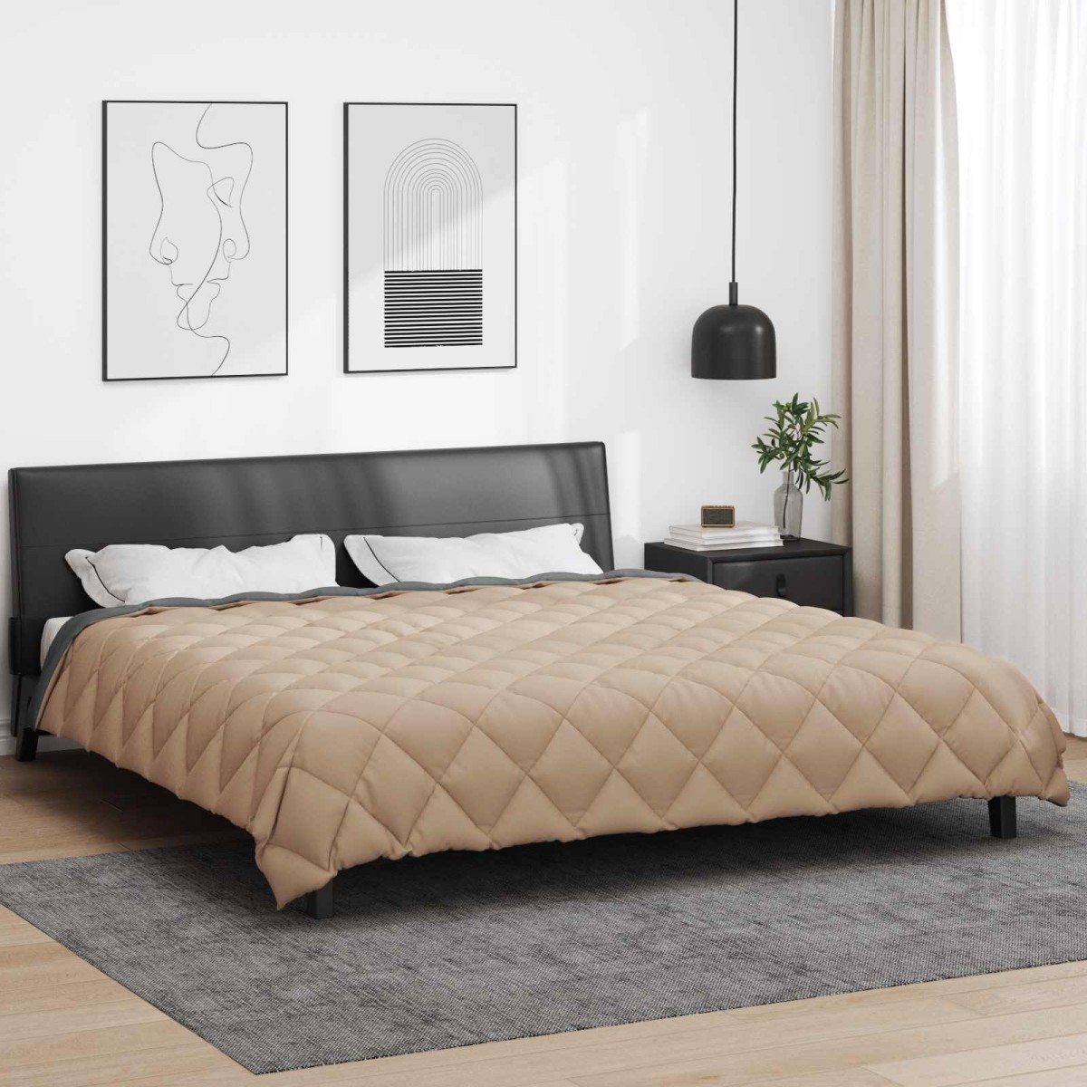 vidaXL Χειμερινό Παπλωματοθήκη 220 x 240 cm 450 gsm Ανθρακί και Taupe