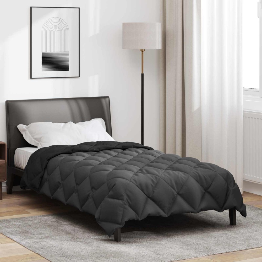 vidaXL Χειμερινό Παπλωματοθήκη 140 x 200 cm 450 gsm Μαύρο και Ανθρακί