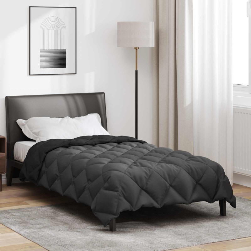 vidaXL Χειμερινό Παπλωματοθήκη 140 x 200 cm 450 gsm Μαύρο και Ανθρακί