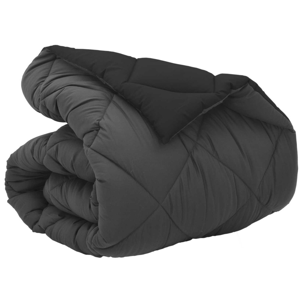 vidaXL Χειμερινό Παπλωματοθήκη 135 x 220 εκ. 450 gsm Μαύρο και Ανθρακί